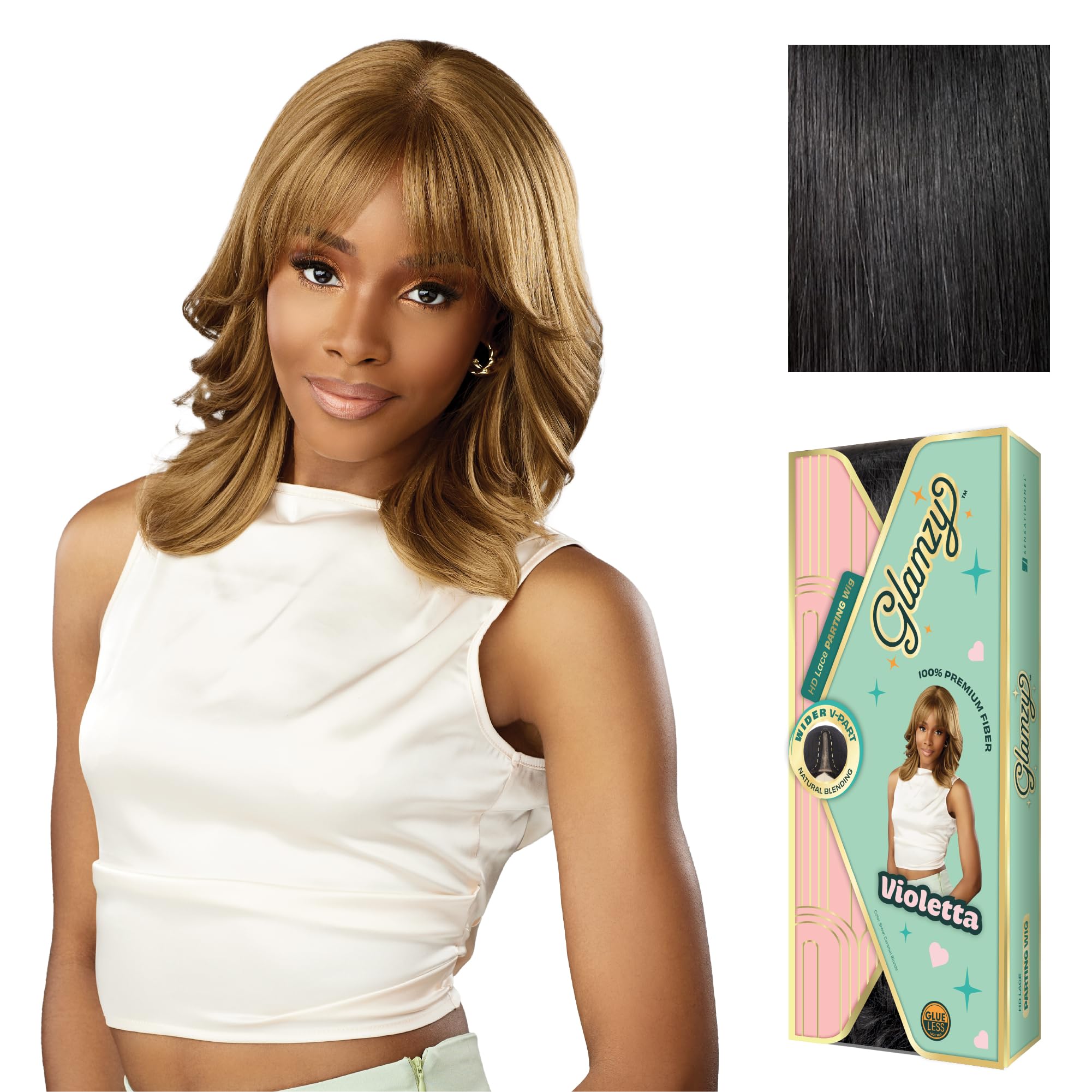 Amazon.com : Sensationnel Glamzy Lace Part Wig - Violetta | 1