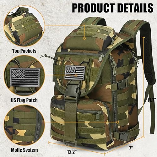 Miniatura 2 de Mochila táctica militar para hombre, Camo Forest, Mochilas tácticas