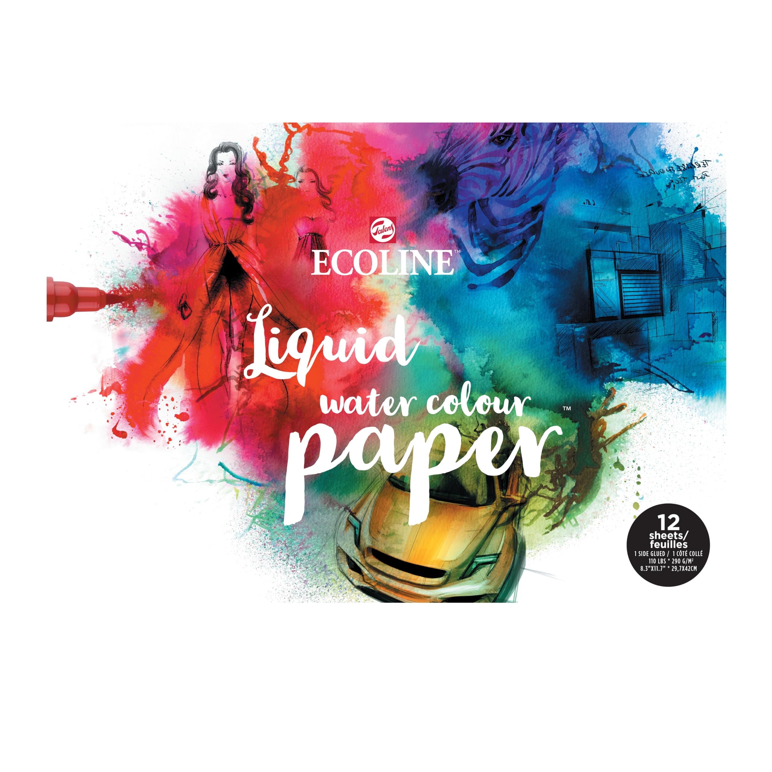 Papier aquarelle Ecoline A3 290g bloc de dessin pour feutre et encre
