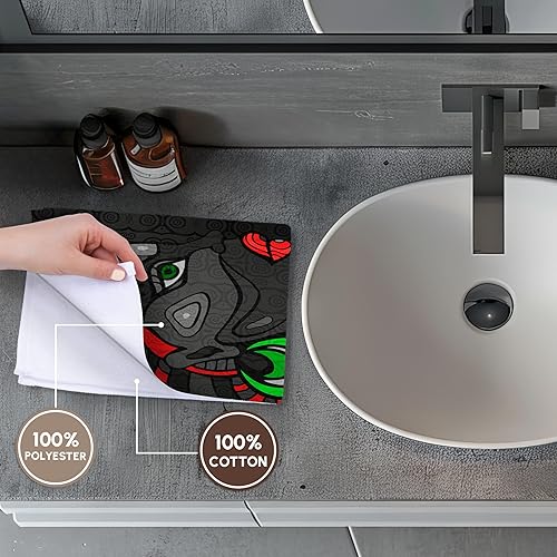 Miniatura 4 de Kwanzaa rosa 3D en negro, rojo y verde con toalla de mano de mujer afroamericana, 15 x 22 pulgadas