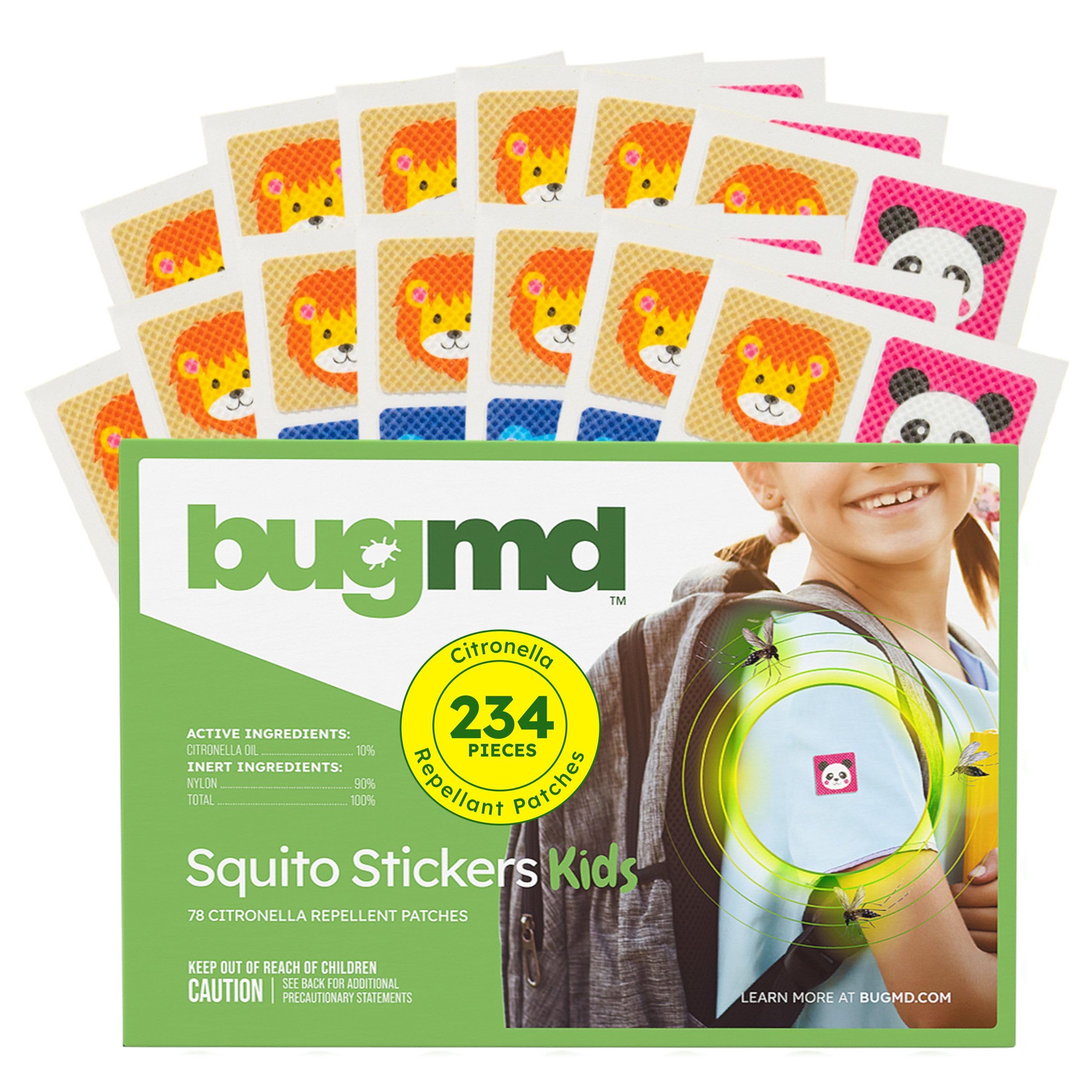 BugMDSquito Stickers Mosquito Repellent Patch Stickers for Kids (234 Patches), Safe & Effective Insect Repellent Patches for Toddlers, Kids, Camping, Beach & Outdoor Essentials