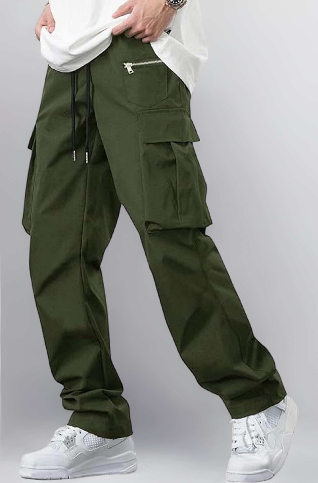 Lymio Cargo for Men || Cotton Cargo Pant || Drawstring Waist Pant (Also Available in Plus Sizes) (05-08)