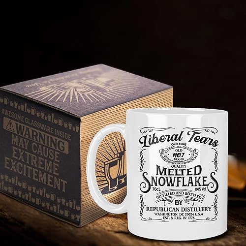 Miniatura 5 de Patriots Cave Taza de café de Navidad con etiqueta de copo de nieve derretida taza de café de 11 onzas novedosa taza de café de Navidad accesorio de