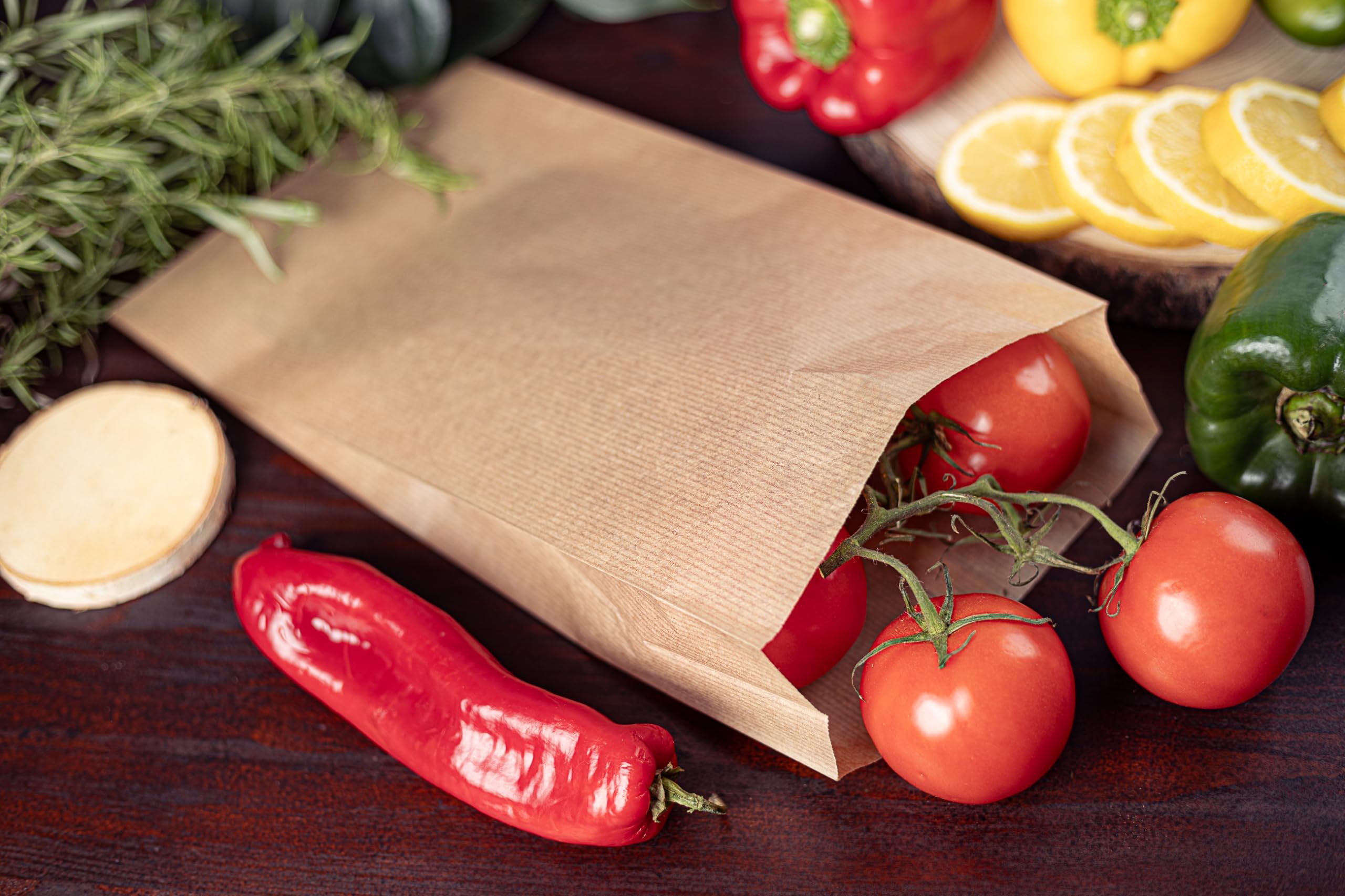 1000 Sacchetti 12 x 4,5 x 21 cm di carta marroni | sacchetto regalo | sacchetti carta per alimenti | buste piccoli | busta regalo grande | sacchi per alimenti | Cibo | Kraft | Pane | Panino
