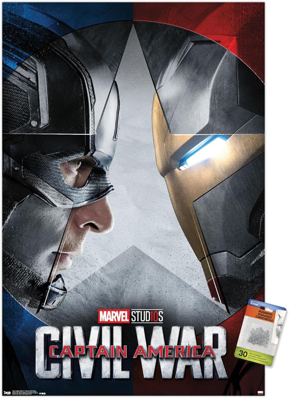 Marvel - Captain America: Civil War - Faceoff One Sheet Wall Poster with Push Pins