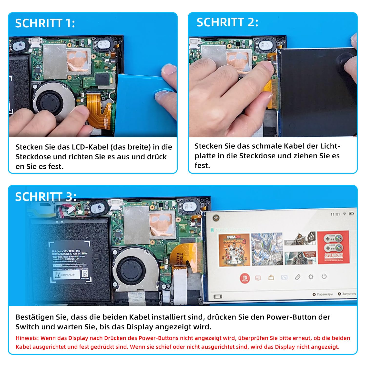 Wigearss LCD Display Ersatzbildschirm und Reparatur Werkzeuge Kit für Nintendo Switch