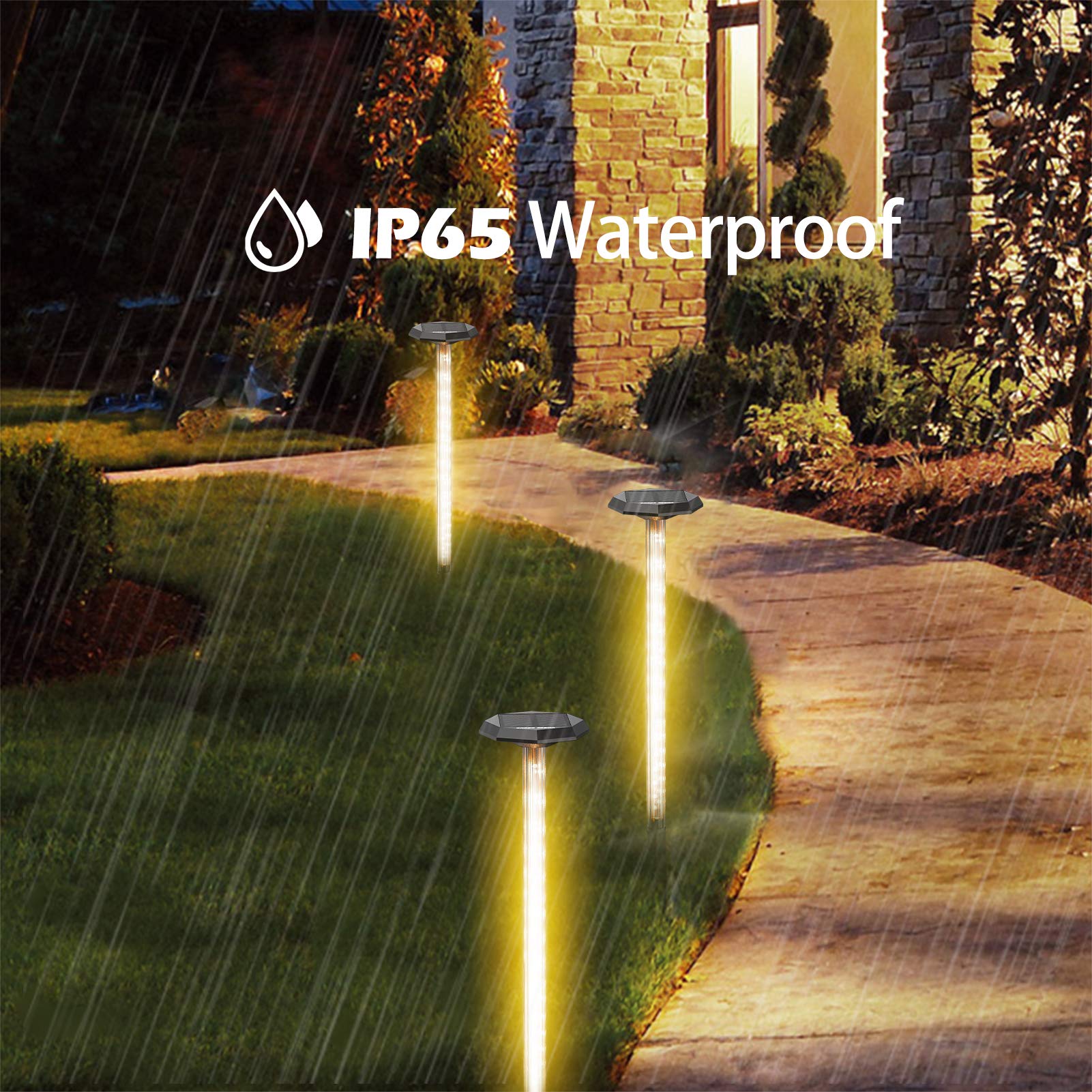 Luci solari lecca-lecca IP65 impermeabili 8 modalità 1 per 4 Lampada decorativa a LED natalizia per il giardino