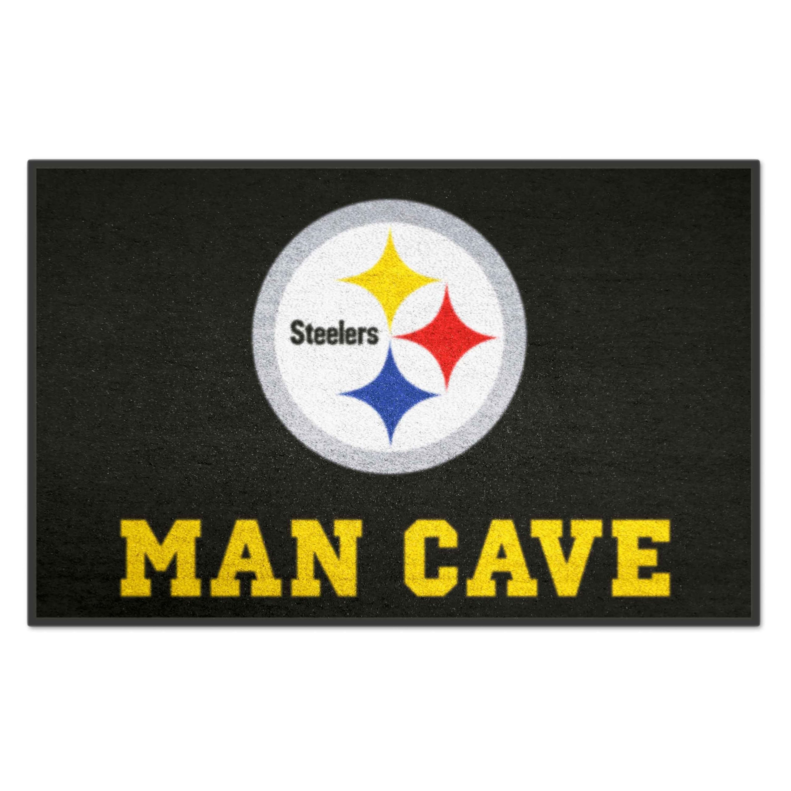 14357 NFL - Pittsburgh Steelers Man Cave Starter Mat Accent Rug - 19in. x 30in. | Sports Fan Home Decor Rug and Tailgating Mat