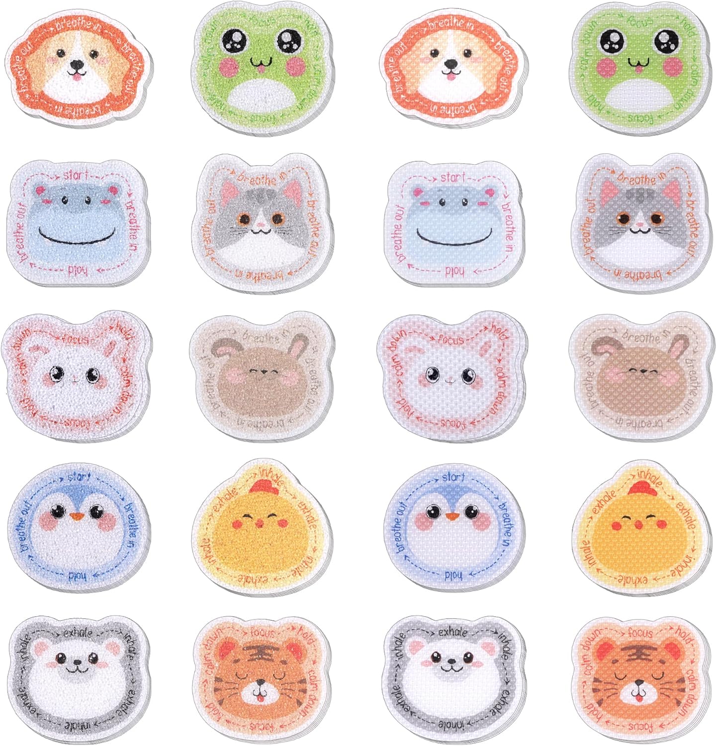 JIANTA 100 Pieces Animal Anxiety Sensory Stickers, PEVA Material, Textured Calming Stickers for Anxiety Relief, Fidget Tool for Office & Classroom Must Haves