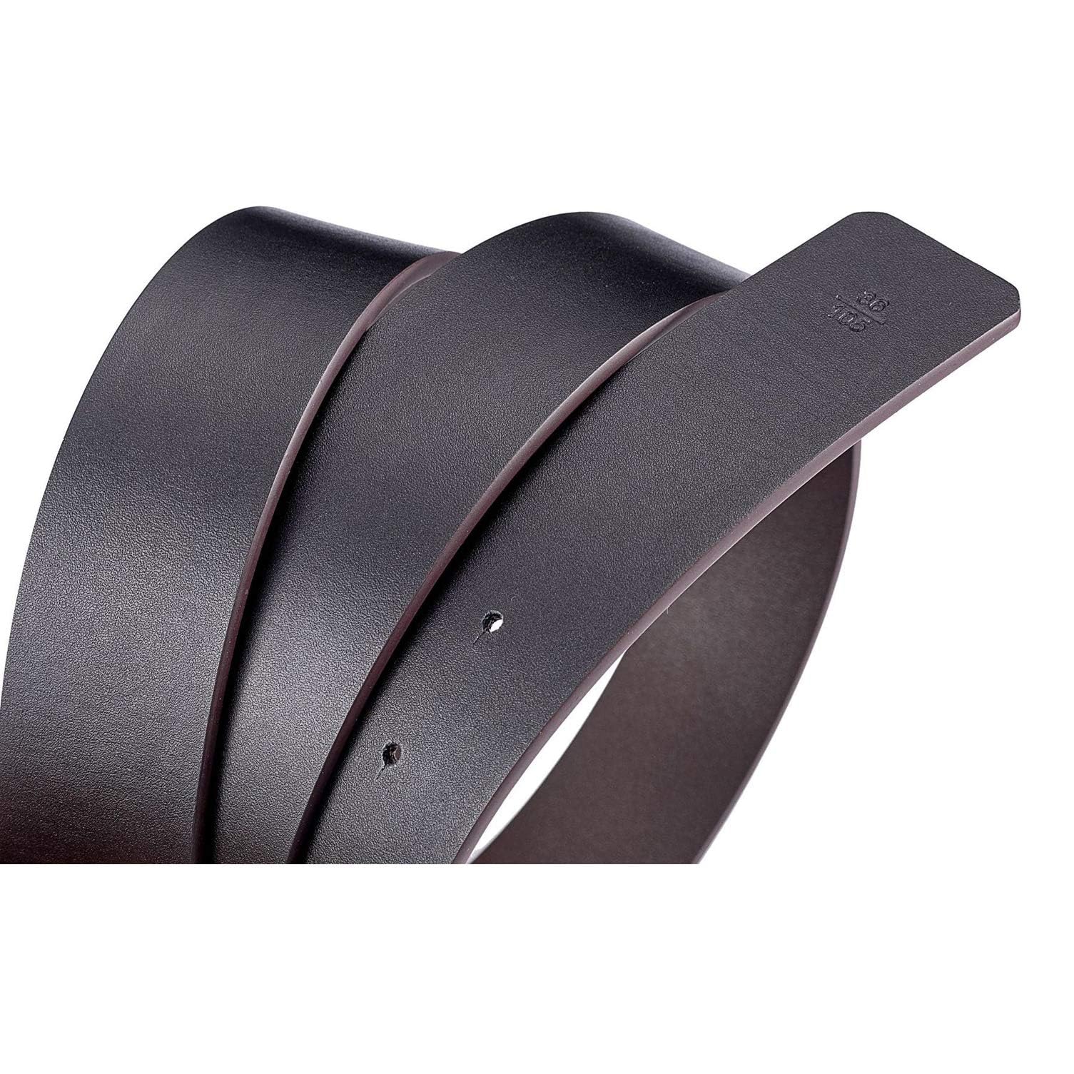 Vatee's Cinturones reversibles de piel auténtica sin hebilla para hombre, correa de repuesto de 3,40 cm/3,8 cm/4,1 cm de ancho