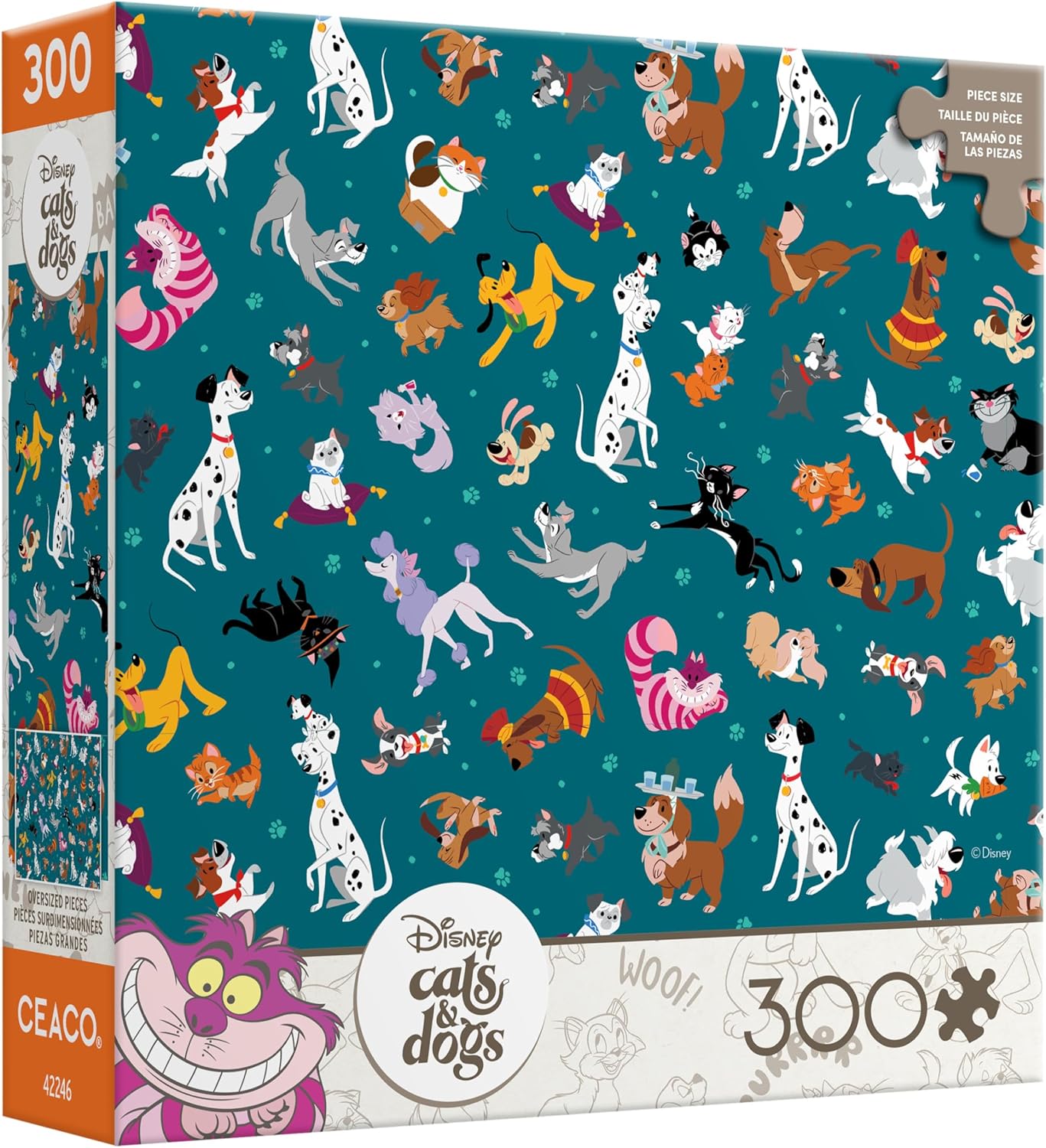 Ceaco - Disney Cats and Dogs - Pets Collage - 300 Piece Puzzle for Adults - Challenging and Perfect for Game Nights - Finished Puzzle Size 21.25 x 15