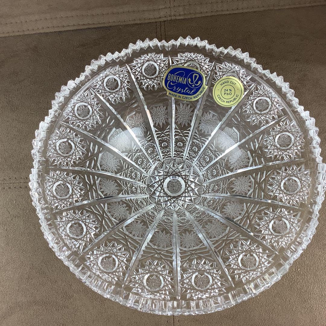 ボヘミアクリスタル楕円プレート ボヘミアクリスタル楕円プレート 新型クリスタル・楕円型／大