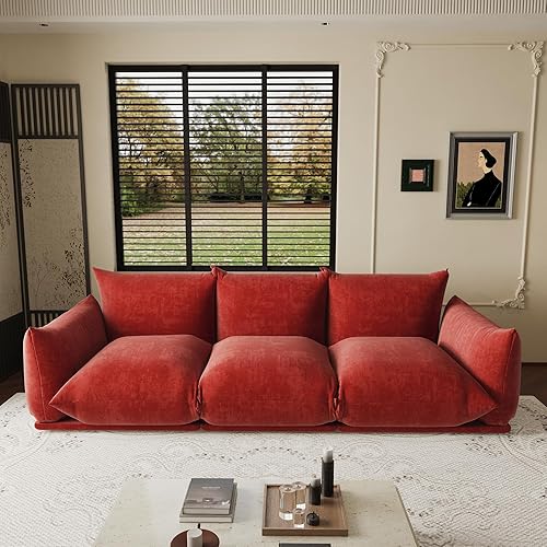 Sectional Sofa Couch, Modern Chenille Fabric 3-Seat Sofa for Living