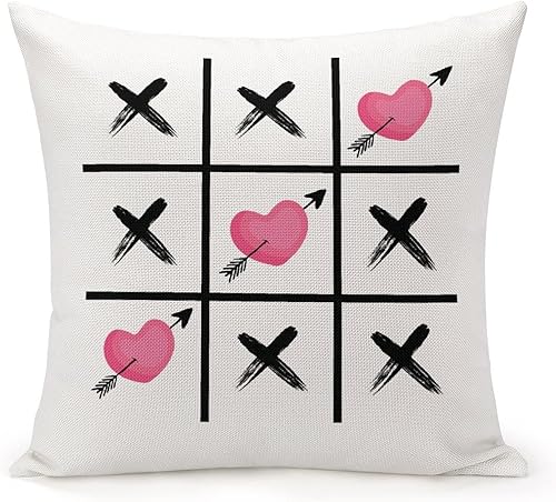 Miniatura 5 de Farmhouse Linen Cushion Cover Case for Living Room Bedroom Decor XOXO Decorative Pillow Case with Zipper 20x20 Funny Valentine Pillowcase