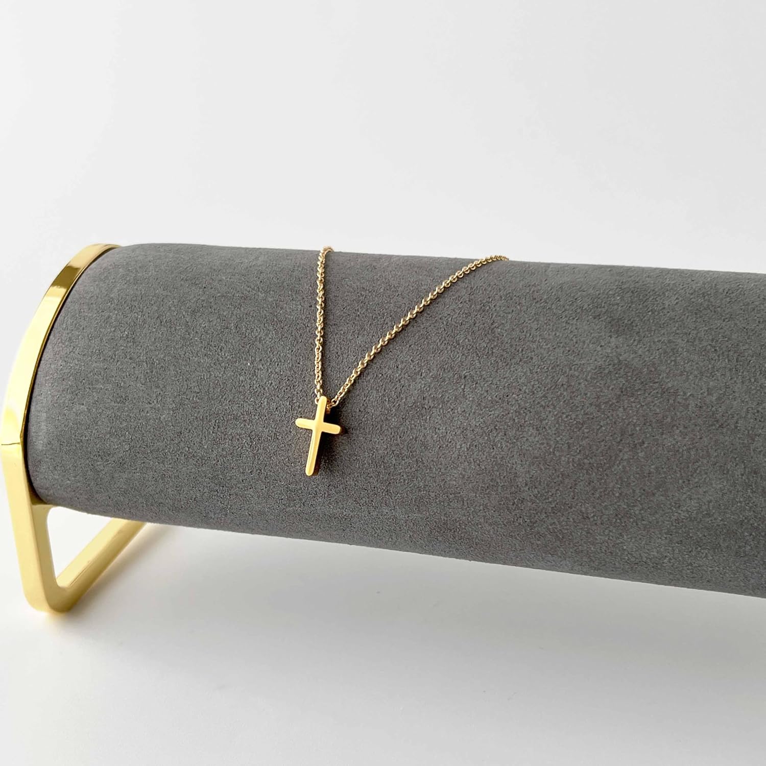 Gold Cross Necklaces for Women, 14k Gold Filled Dainty Cross Necklace, Religious Jewelry, Gift for Communion, Baptism, Layered Necklace, Austin Down to Earth - Image 5