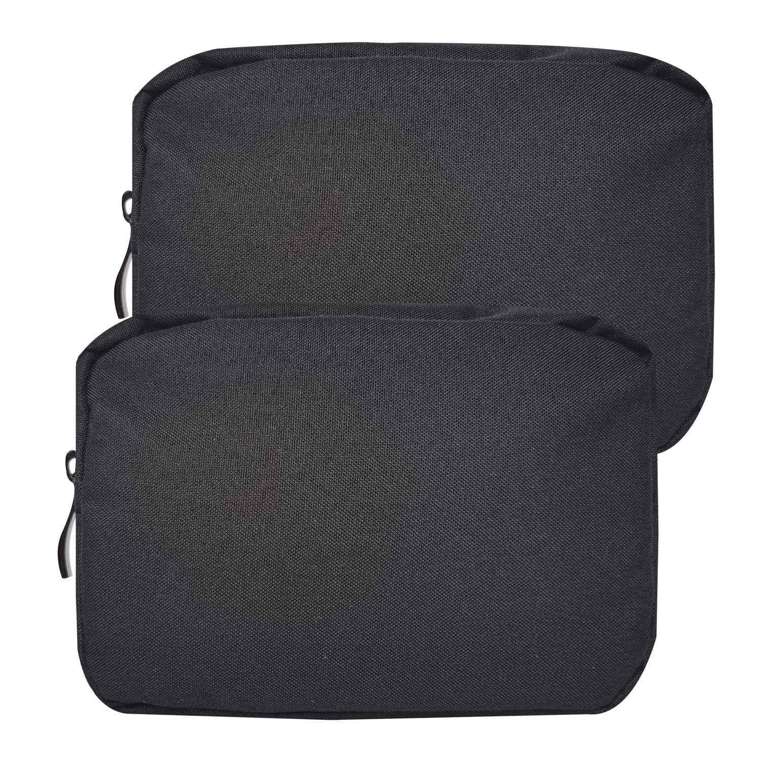 HSYAMY Small Makeup Bag For Purse, 2 Pack Travel Zippered Pouch, Portable Versatile Mini Organizer Toiletry Cosmetic Bag Nylon Electronics Accessories Storage Pouch For Women Men (Black)