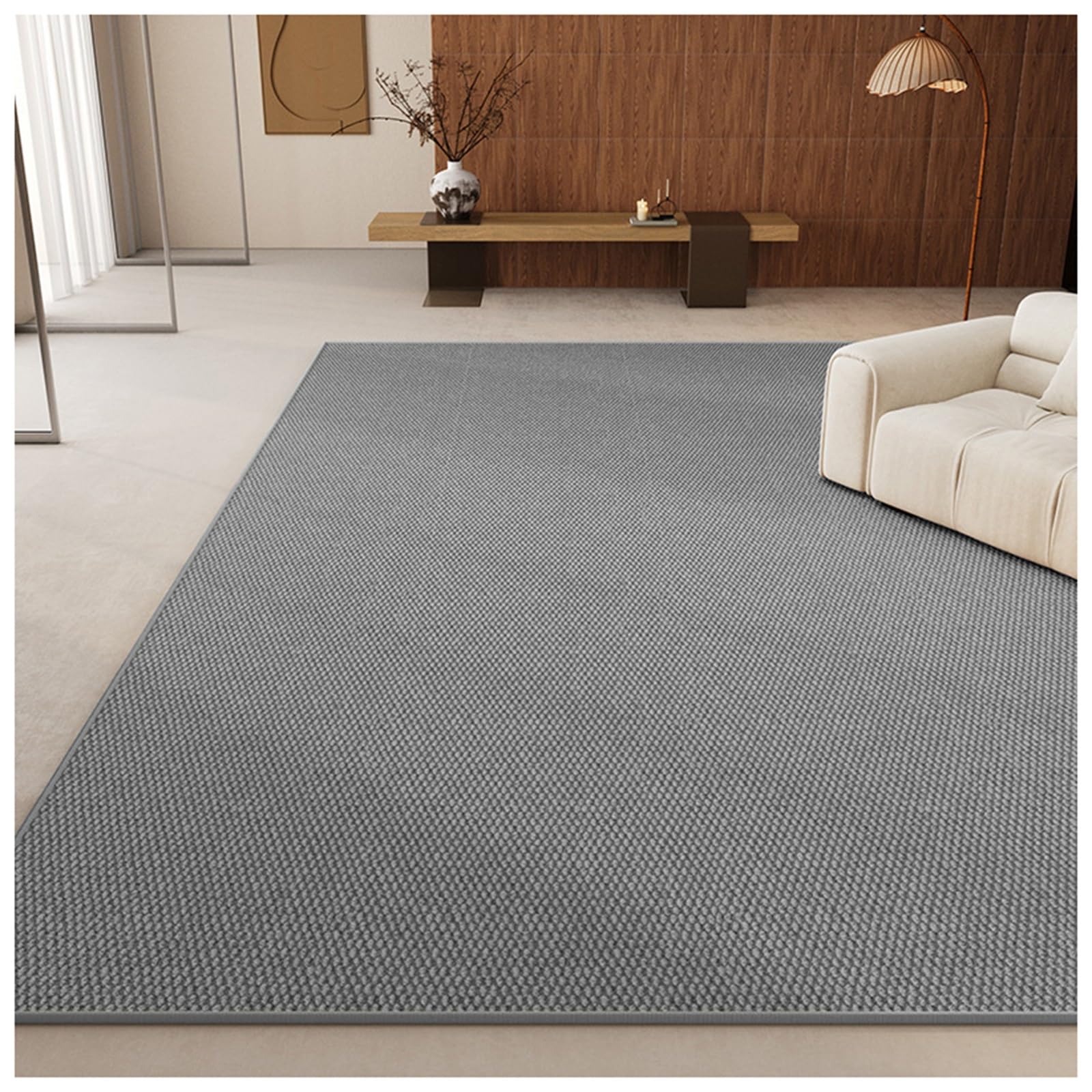 Tapis ultra grand en sisal lavable pour salon et zones à fort trafic