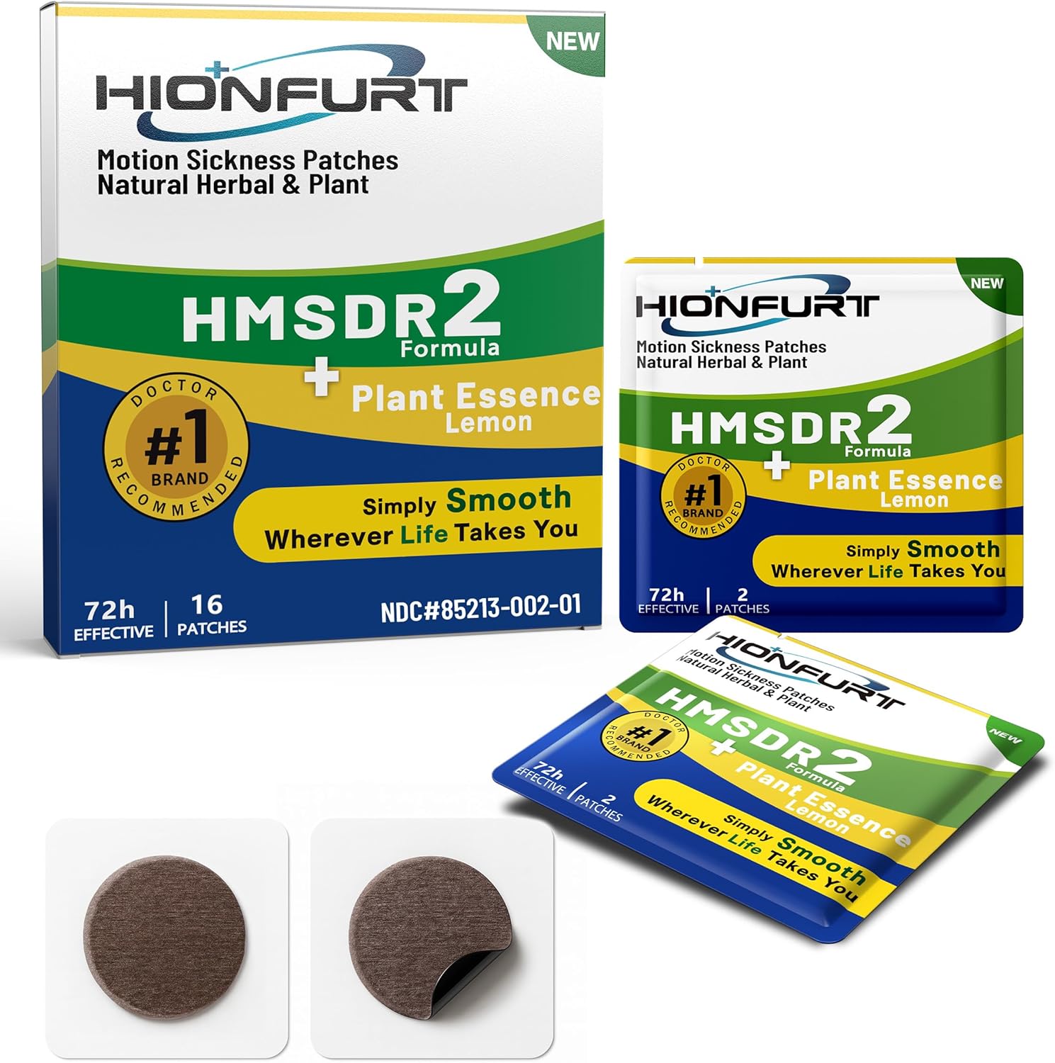 HMSDR2 16ct Motion Sickness Patches with Plant Essence – Lemon – Sea Sickness Pa…
