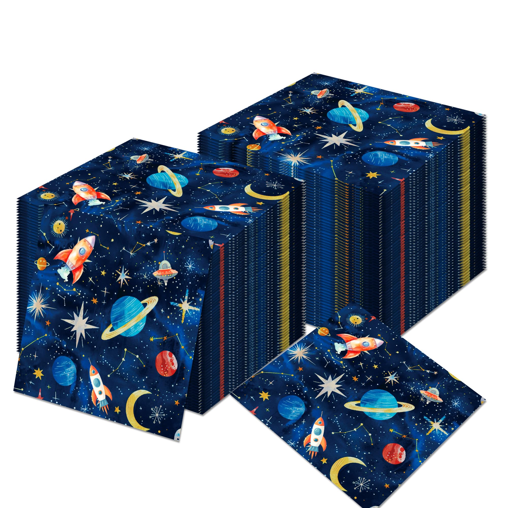 40Pcs Outer Space Planet Party Napkins Solar System Galaxy Paper Napkins Outer Space Theme Party Napkins Astronaut Dinner Paper Napkin Rocket Ship Disposable Party Napkins Solar System Napkins