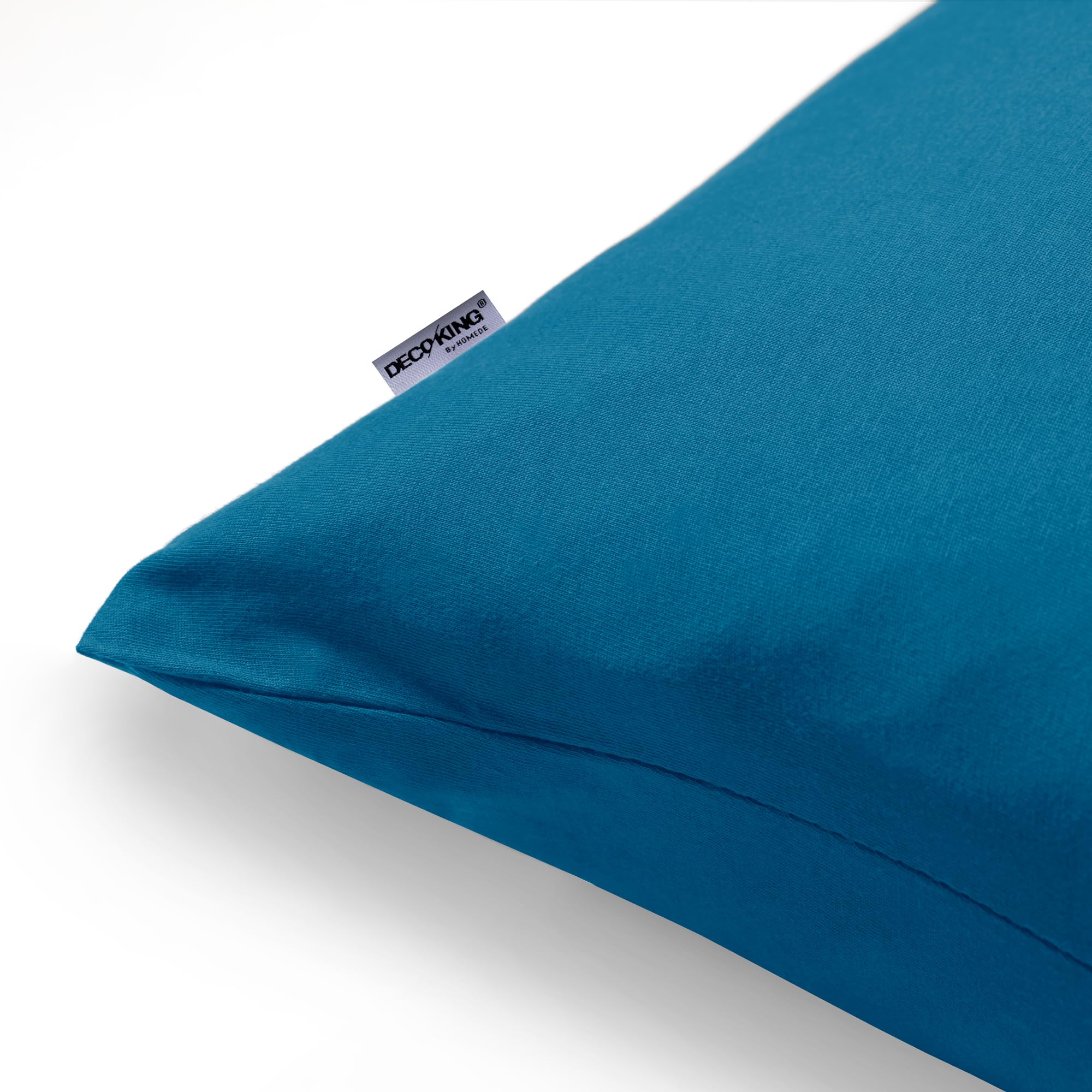 DecoKing 2 Pillow Cases 40x40cm Cotton Zipper Blue Amber, Bule, 40 x 40 *2 - Image 2