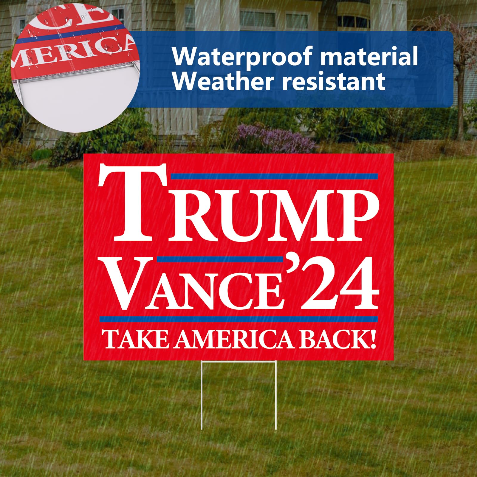 Snapklik.com : Probsin Trump Vance 2024 Yard Sign Double Sided 16