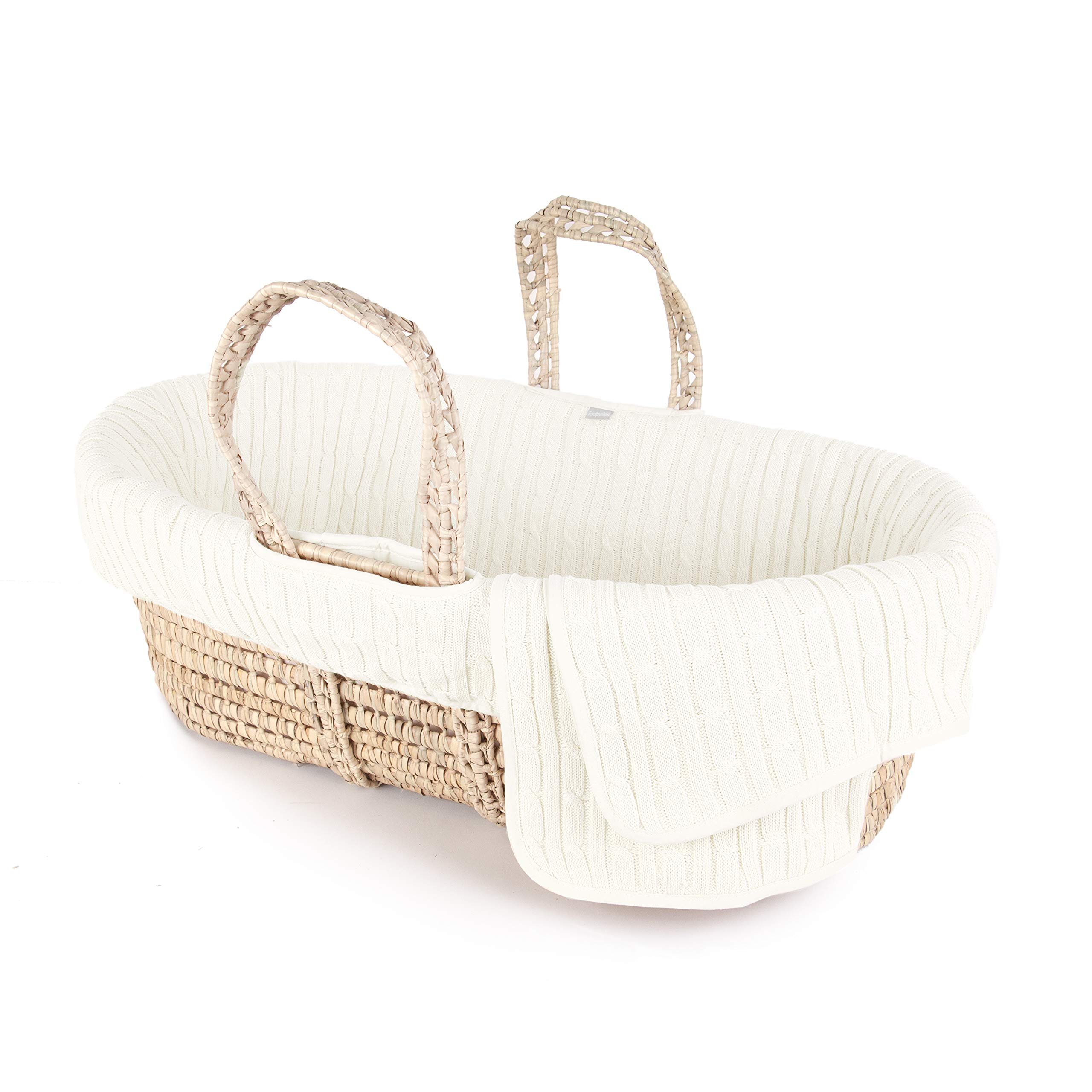 Tadpoles Cable Knit Moses Basket and Bedding Set, Ivory