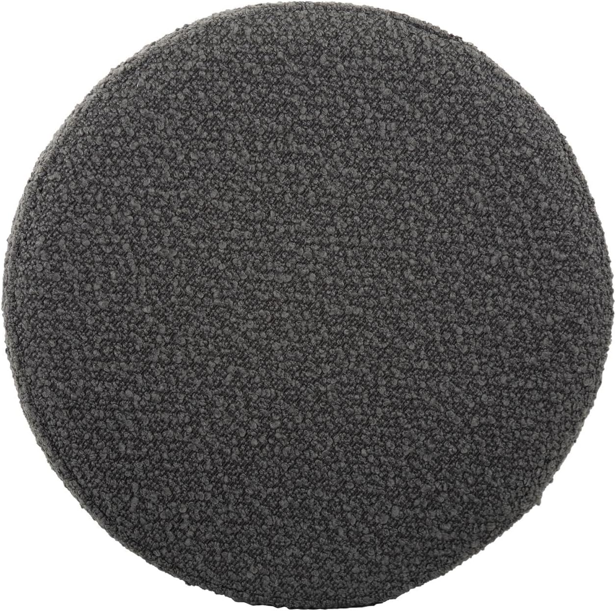 No-Tip Cylinder Round Ottoman Pouf with Polyester Cover 17x17 Charcoal Gray
