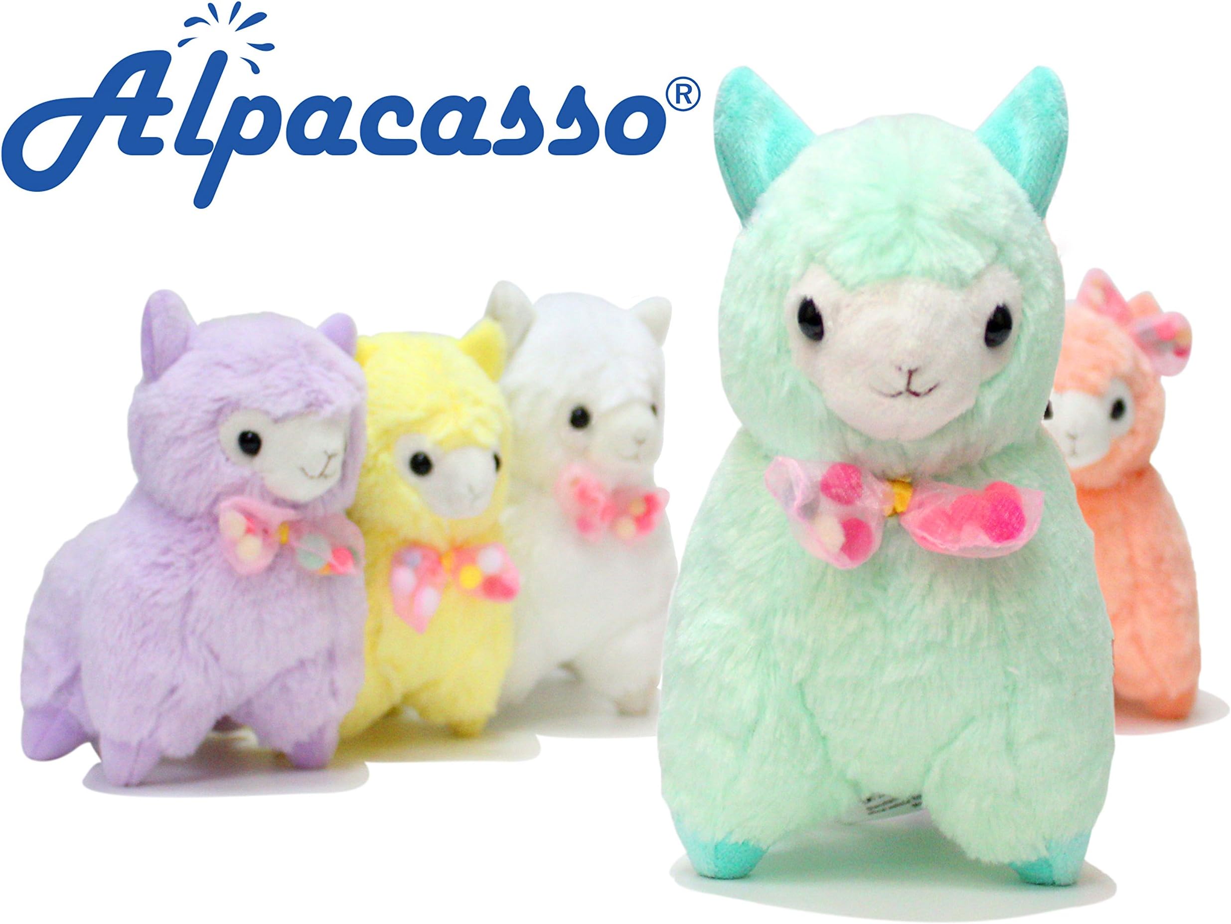 KOSBON 7.3" Cute Soft Stuffed Plush Bow Alpaca Cushion Toy Doll,Best Birthday Christmas Gifts For The Children Kids Over 2 Years (Green)