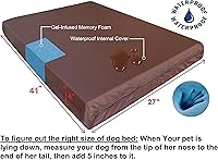Vista 2 de dogbed4less Cama ortopédica de espuma viscoelástica para perros con cubierta de gamuza caqui, forro impermeable y funda de cama extra para mascotas