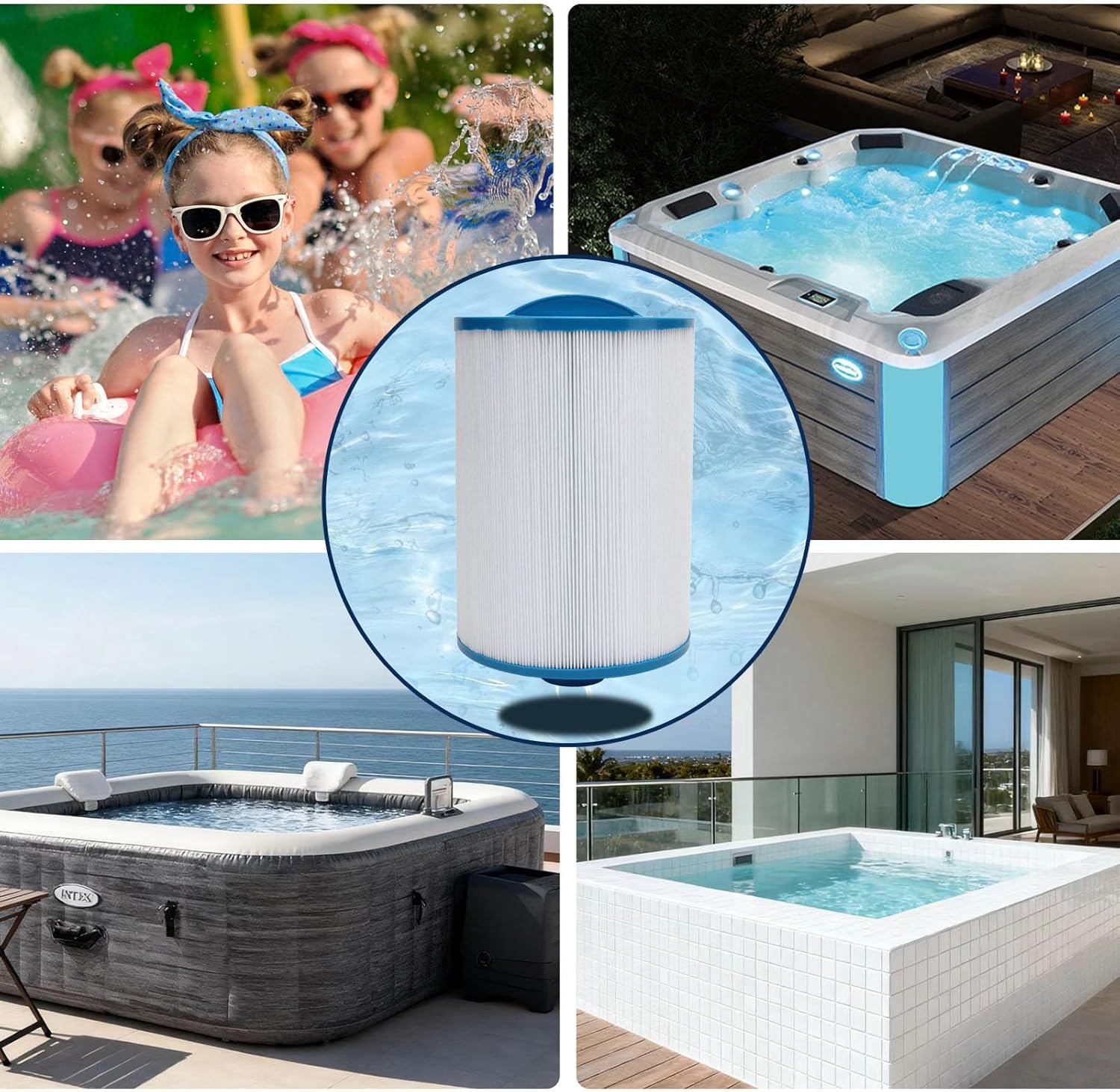 6CH-940 Hot Tub Filter,SPA Filter Compatible with 817-0050,Filbur FC-0359, 03FIL1400, 25252, 50 Sq. Ft Waterway Front Access Skimmer Spa Filter Cartridge, 1 Pack - Image 4