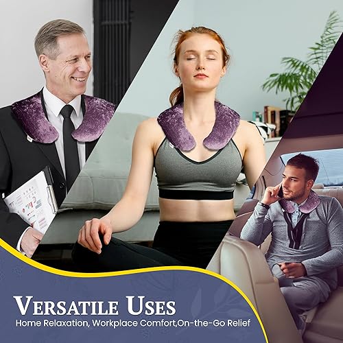 Miniatura 6 de Kozi Envoltura de cuello ponderada para microondas  Almohada térmica para el cuello de aromaterapia a base de hierbas  Almohadilla térmica para el