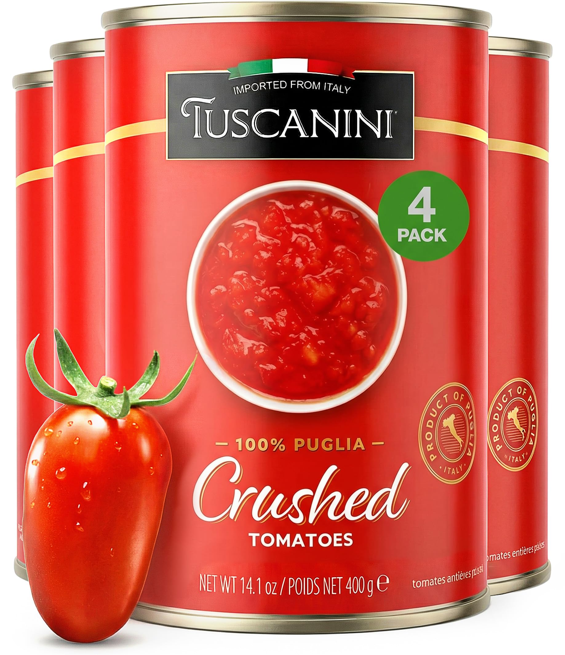 Amazon.com : Tuscanini Crushed Tomatoes 14.1oz (4 Pack) | No Salt