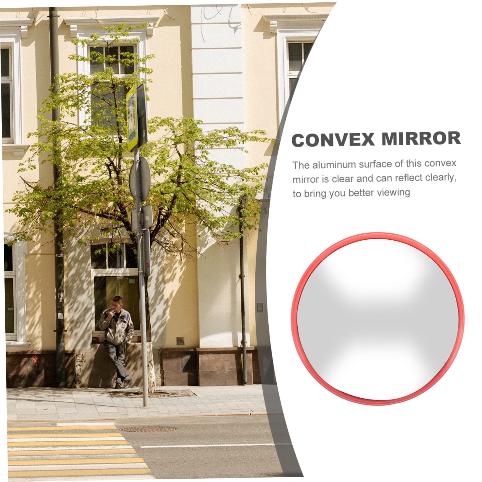 Healvian Miroir Convexe Rond Pour Sécurité Miroir De Signalisation Angle De Voirie Extérieur Pour Tournants