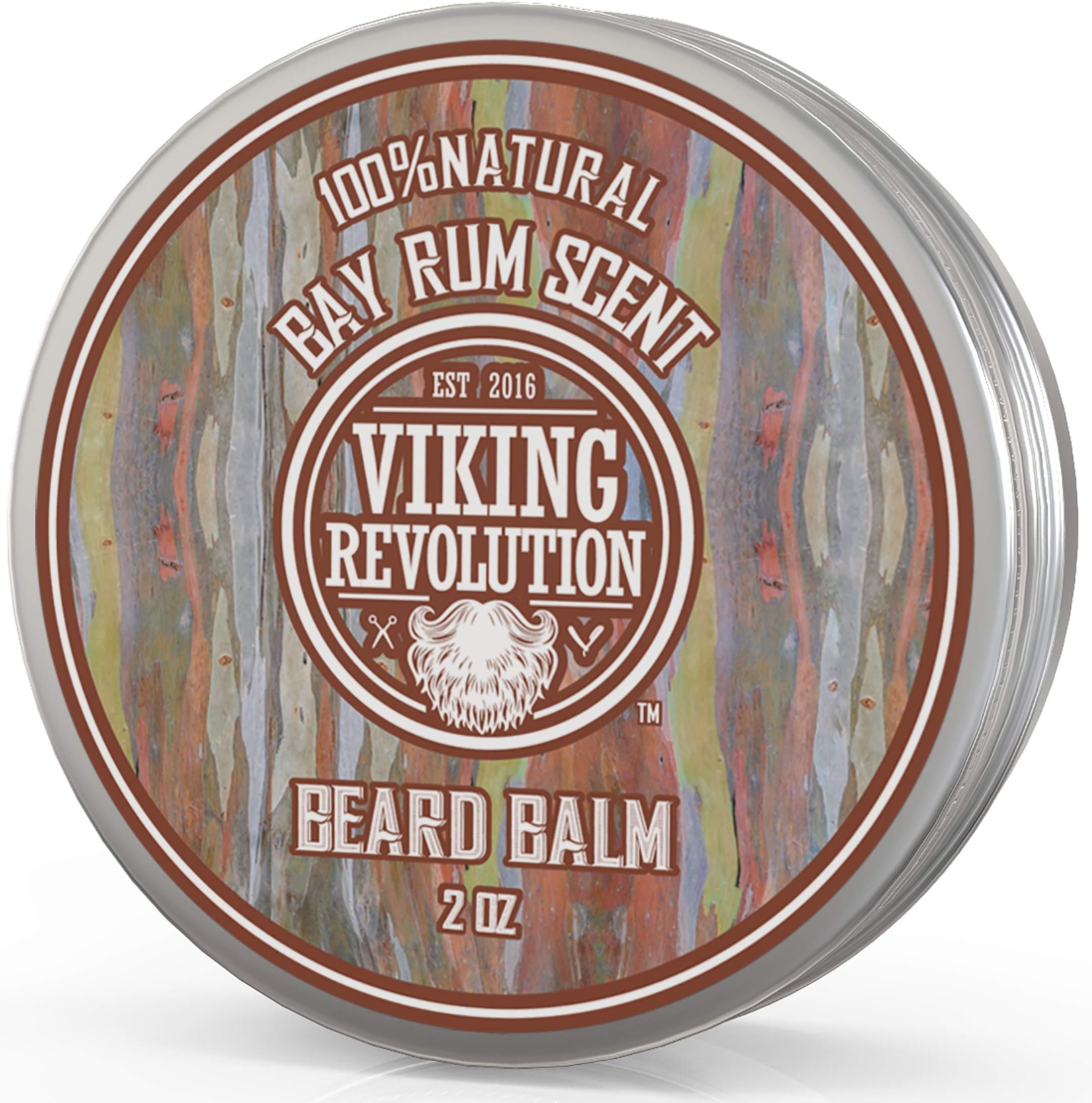 Viking Revolution Bay Rum Beard Balm - Beard Butter with Argan Oil & Jojoba Oil - Softener, Moisturizer & Wax for Men (2oz, 1 Pack)