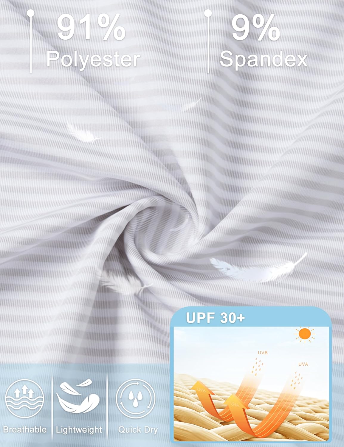 MAGCOMSEN Men's Polo Shirts Short Sleeve Striped Golf Summer Polos Dry Fit Performance Casual Collared Shirt White S - Image 3