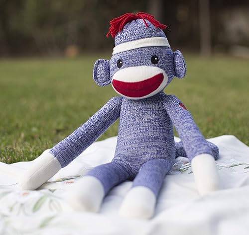 Miniatura 8 de Plushland Adorable mono calcetín, el original juguete de peluche tradicional de punto a mano para niños, bebés, adolescentes, niñas y niños, muñeca