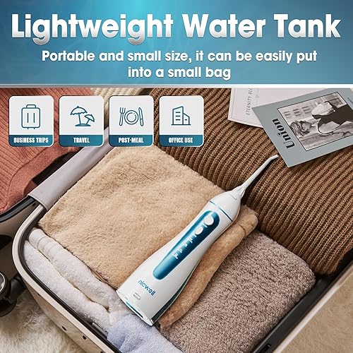 Miniatura 7 de Nicwell Flosser dental de agua para dientes: 4 modos inalámbrico portátil recargable irrigador oral IPX7 limpiador impermeable Pik limpieza profunda