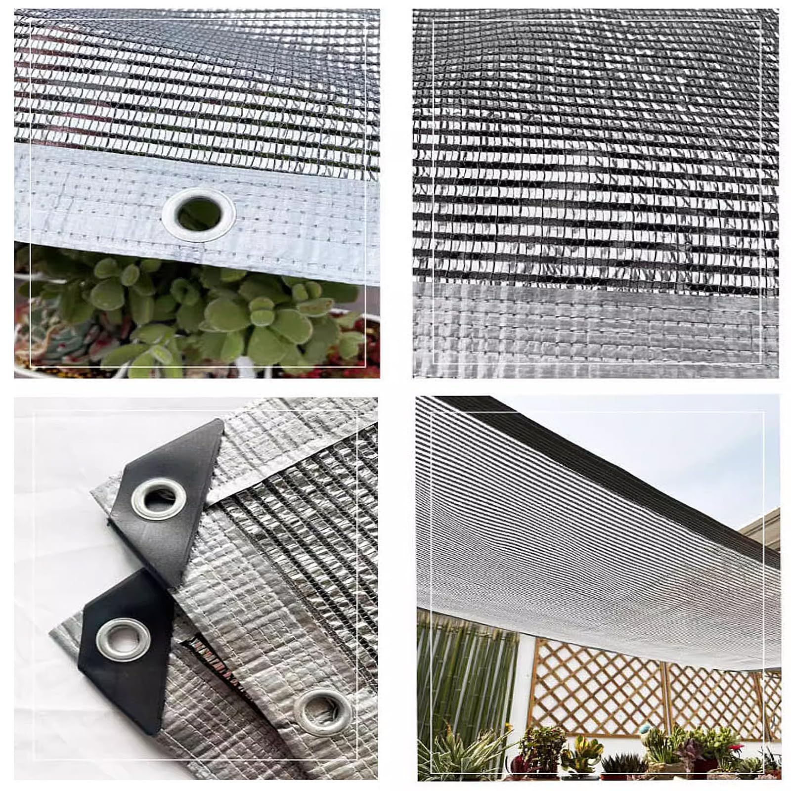 55% tkanina do roślin oddychająca siatka kwiatowa szklarnia ochrona przed słońcem folia aluminiowa Sn przelotki w zestawie (3 x 9 m 9 m)