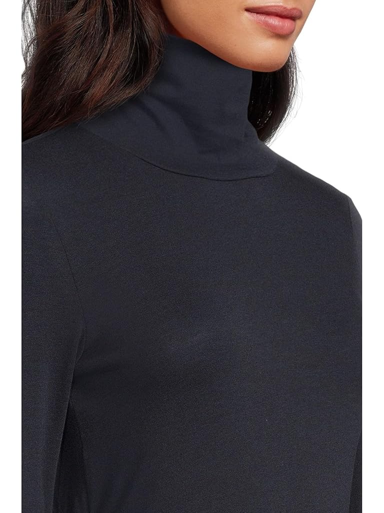 Blue Eileen Fisher Sheer Knit Turtle Neck Top