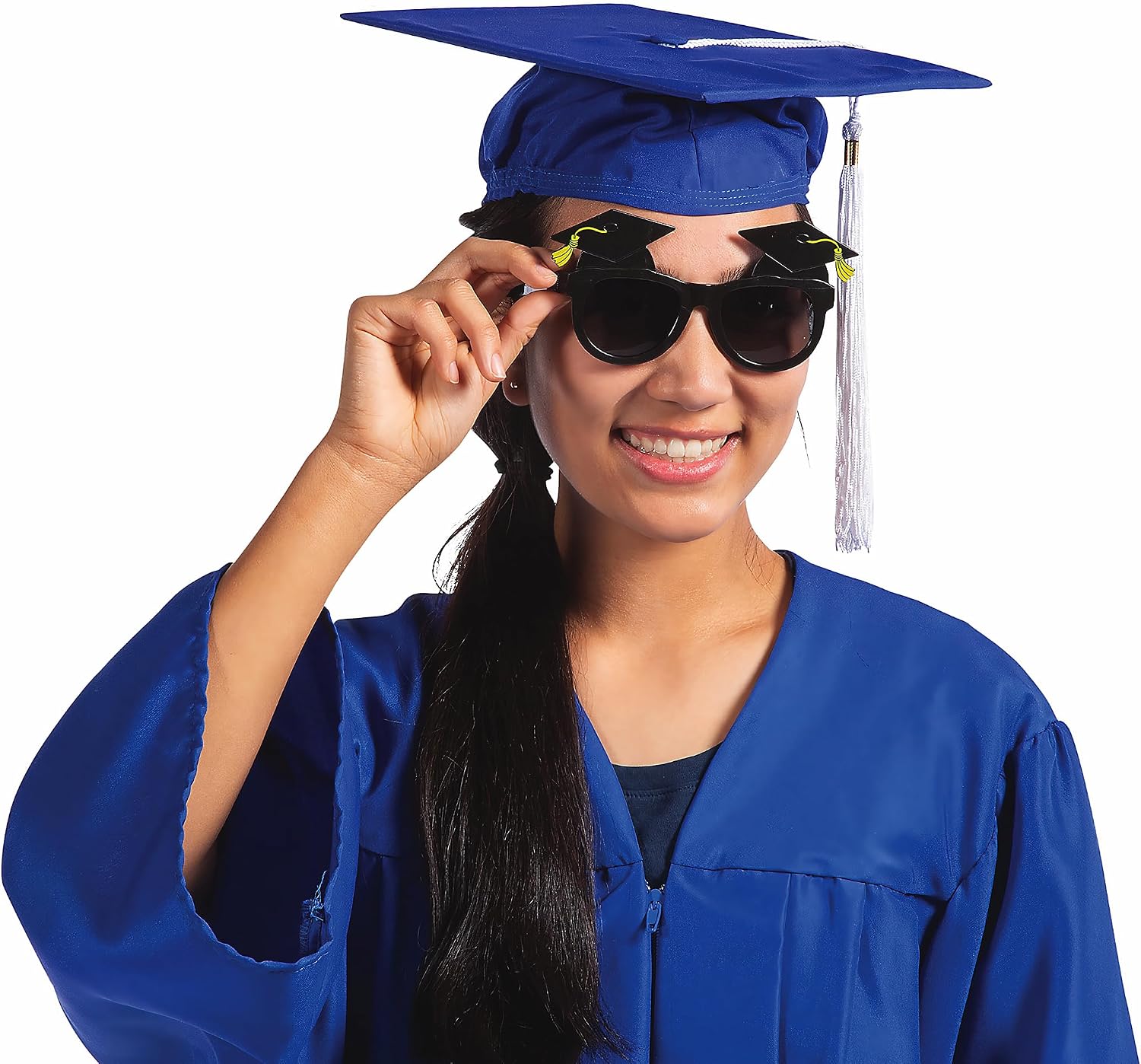 Fun Express - Mortarboard Sunglasses for Graduation - Apparel Accessories - Eyewear - Novelty Glasses - Graduation - 12 Pieces