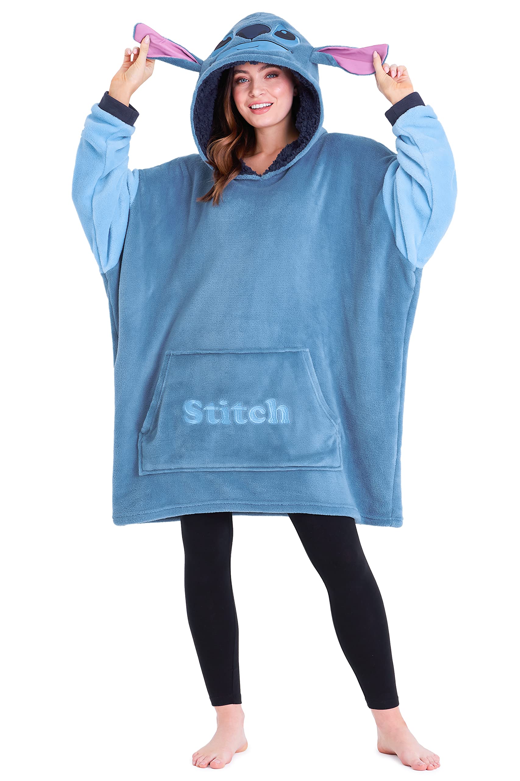 Disney Felpe con Cappuccio da Donna Felpa Coperta Oversize in Pile Felpa Invernale Donna Ragazza Stitch Jack Skellington