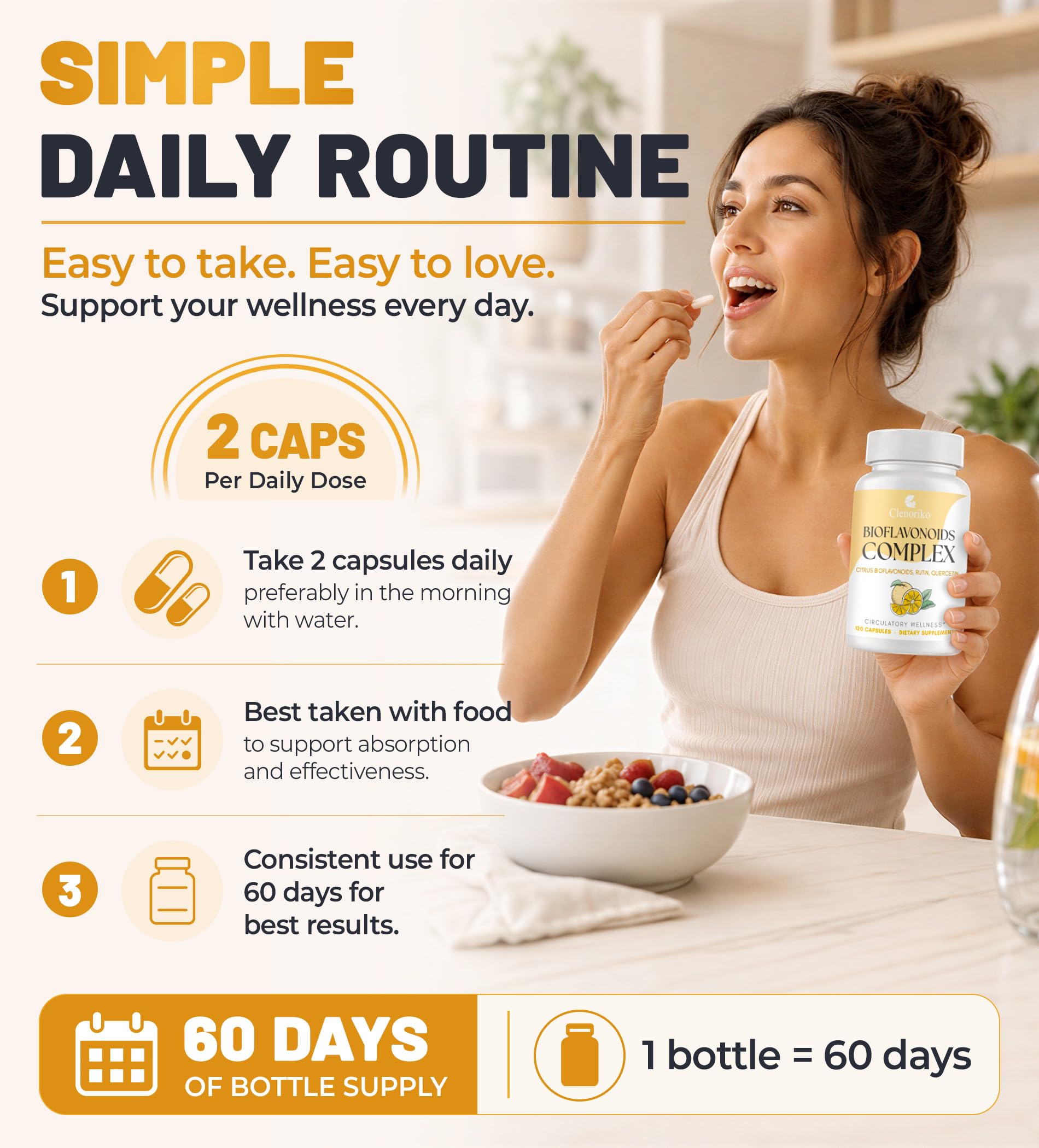 Citrus Bioflavonoids 1000mg with Quercetin & Rutin - Bioflavonoids for Antioxidant & Circulation*, Flavonoids Supplements - Standardized to 50% Hesperidin, 120 Capsules (60-Day Supply) — Amazon image 5