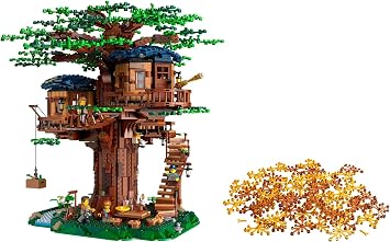LEGO Ideas Tree House 21318, Model Construction Set for 16 Plus Year Olds with 3 Cabins, Interchangeable Leaves, Minifigures and a Bird Figure