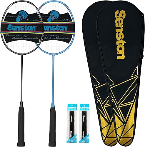 Senston Raqueta de bádminton ligera profesional de fibra de carbono 5U raquetas de bádminton con agarre
