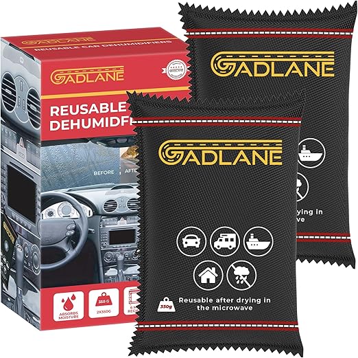GADLANE Car Dehumidifier Bag Reusable 2pcs CrystalClear Reusable Car