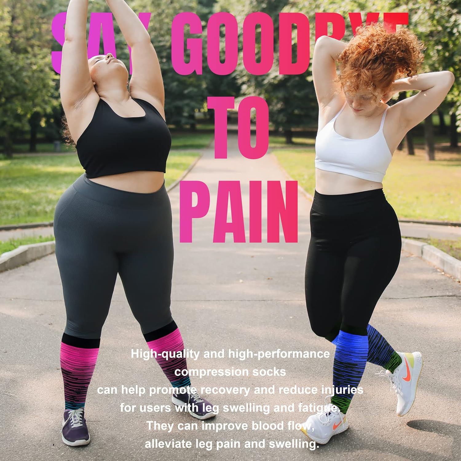 Plus Size Compression Socks Wide Calf for Women & Men 20-30 mmhg-Extra Wide Calf Knee High Support Socks for Nurse - Image 5