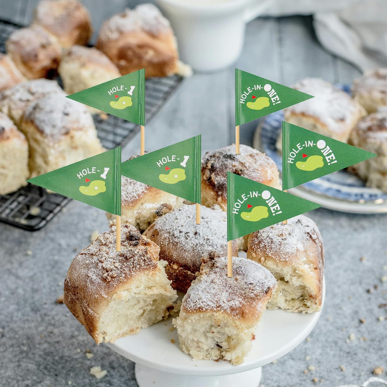 50pcs Golf Themed Toothpick Flags, Paper Golf Flag Cocktail Picks