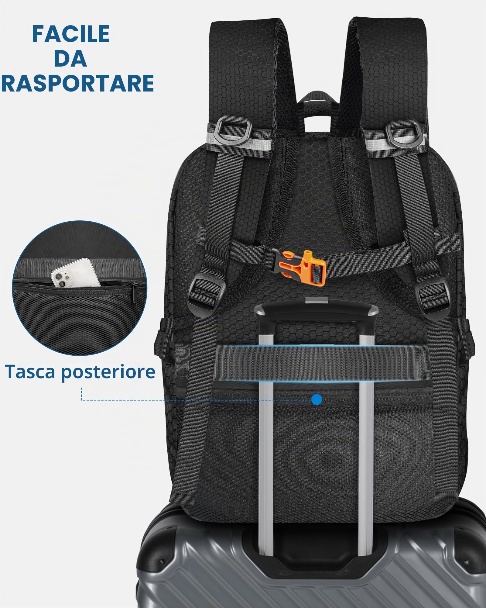 PEKREWS Zaino per Mini 5 Pro, Zaino Grande Capacità per DJI Mini 5 Pro, RC 2/RC-N3, Compatibile Con Laptop 15,6 Pollici, Custodia Rigida Idrorepellente per Accessori Fly More Combo