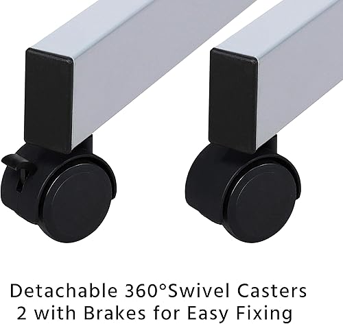 Miniatura 8 de Topeakmart Mesa de dibujo de cristal con altura ajustable de piel sintética con respaldo bajo y sin brazos, mesa de dibujo para oficina en casa,
