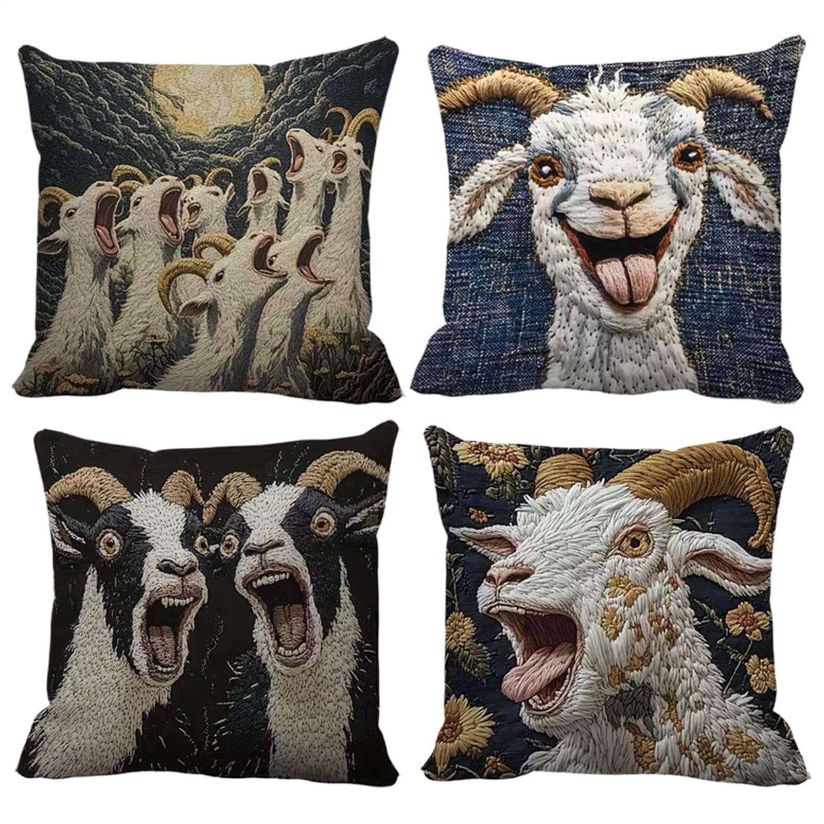 Cojín estampado de cabra confortable y almohadones decorativos sofá